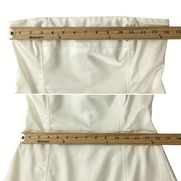 WeWoreWhat Size 2 NWT Strapless Peplum Mini Dress in Ecru Cream Ivory - Picture 8 of 11